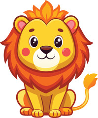 Cute Lion illustration vector design