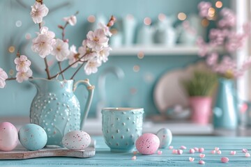 eature whimsical ceramics and charming Easter decorations