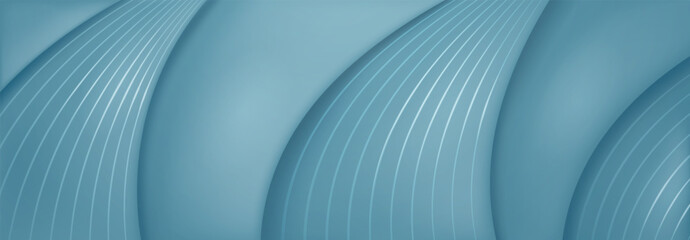 Abstract background in light blue tones made of smooth and striped surfaces
