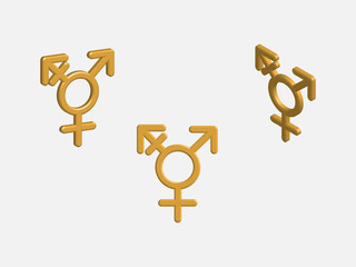Vector realistic 3d transgender gender sign vector icon illustration element vector