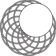 Overlapping round line icon. Geometric element