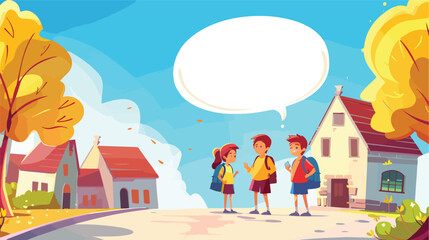 Obraz na płótnie Canvas Back to school speech bubble template 2d cartoon
