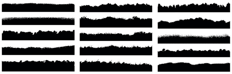 Big bundle of paint brush collection. Grunge badge brush, ink brush strokes, Ink splatter, brushes, lines, Boxes, rectangle, Ink graffiti, square, frame. Black blob artistic brush Stroke Paint Set 
