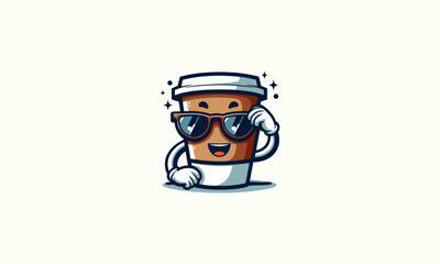character of coffee cup vector flat design