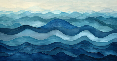 waves, wave, sea ocean art, blue abstract, watercolour, lino print, watercolor, in the style of decorative backgrounds
