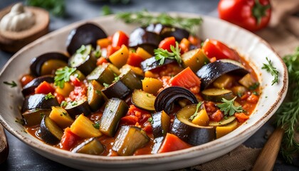 Ratatouille, vegetable stew, traditional french vegetable dish
