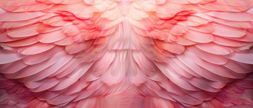 Pink wings texture backdrop, bird's wings background