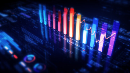 Business presentations with this stock market trading info graphic. Vibrant animated graphs and...