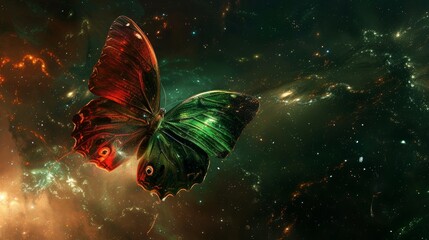 Obraz na płótnie Canvas Beautiful butterfly in the space