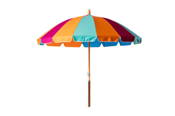 Vibrant Beach Parasol Refreshing Shade Isolated on Transparent Background