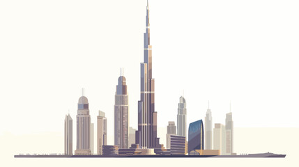 Burj Khalifa vector isolated on white isolated on