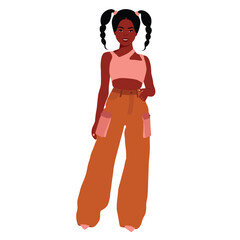 Young stylish black woman in elegant style vector