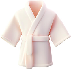 3d style white bathrobe isolated on transparent background