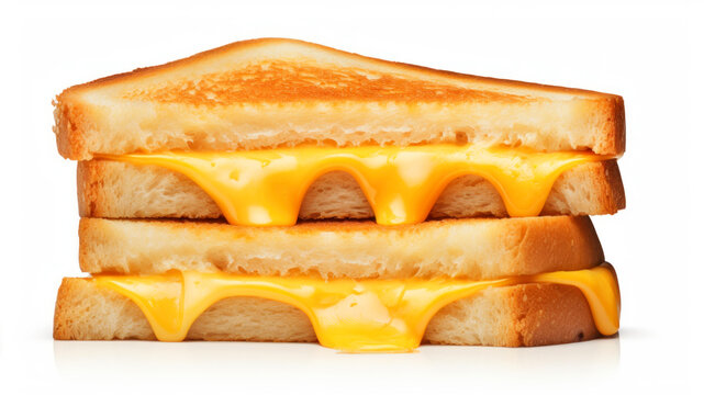 Cheese sandwich isolated on white background. Clipping path included.