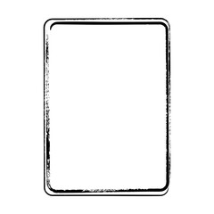 Frame border curved double line grunge shape icon, vertical rectangle decorative doodle element for design in vector illustration
