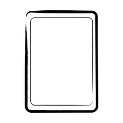 Frame border curved double line grunge shape icon, vertical rectangle decorative doodle element for design in vector illustration
