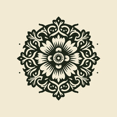 Vintage Classic Floral Roman and Greek Line Drawing Style Logo Design, T-shirt and Streetwear