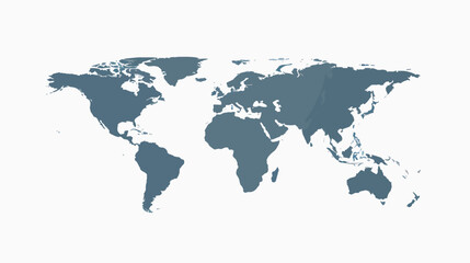 Fototapeta na wymiar World map vector isolated on white background. Flat