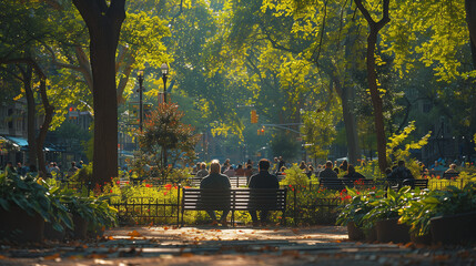 people during autumn in the park