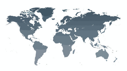 Obraz premium World map vector isolated on white background. Flat