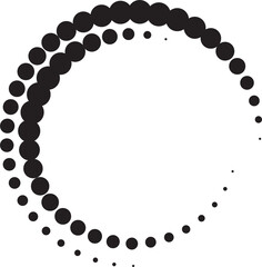 Halftone circular dotted spiral. Design element