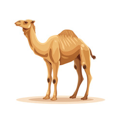 Camel isolated White background cartoon illustrat