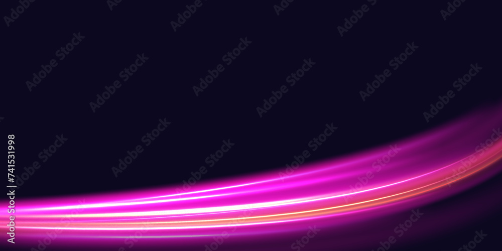 Poster neon stripes in the form of drill, turns and swirl. illustration of high speed concept. image of spe