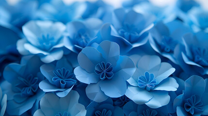 A poster for a charity fundraiser event for breast cancer awareness month, featuring blue paper flowers to symbolize hope and support