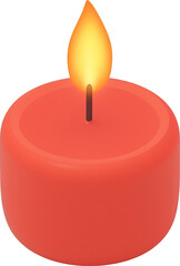 3d style candle isolated on transparent background. PNG