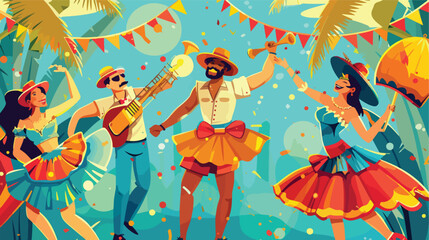 Obraz na płótnie Canvas Carnaval de Barranquilla Colombian carnival party
