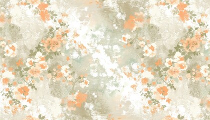 Ethereal spring background  coral and mint hues blending for serene renewal scene - obrazy, fototapety, plakaty