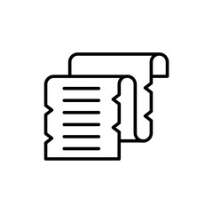 Ancient scrolls outline icons, accounting minimalist vector illustration ,simple transparent graphic element .Isolated on white background