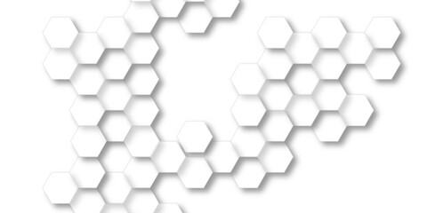 Abstract hexagon background. Abstract white and grey seamless hexagon pattern background. polygon pattern with glowing hexagon paper texture and futuristic business. graphic concept.