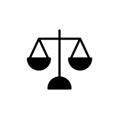 Scales icon isolated on white background . Law scale icon. Justice sign