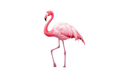 Majestic Flamingo on white background