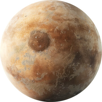 hyper-realistic image of planet Makemake, isolated on transparent background