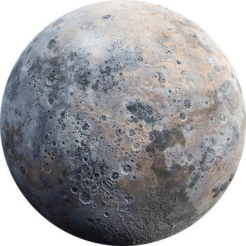 hyper-realistic image of planet Makemake, isolated on transparent background