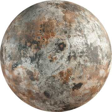 hyper-realistic image of planet Makemake, isolated on transparent background