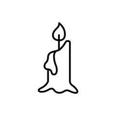 Candle outline icons, minimalist vector illustration ,simple transparent graphic element .Isolated on white background