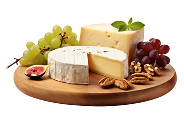 Spanish Cheese Plate Assortment Isolated on Transparent Background