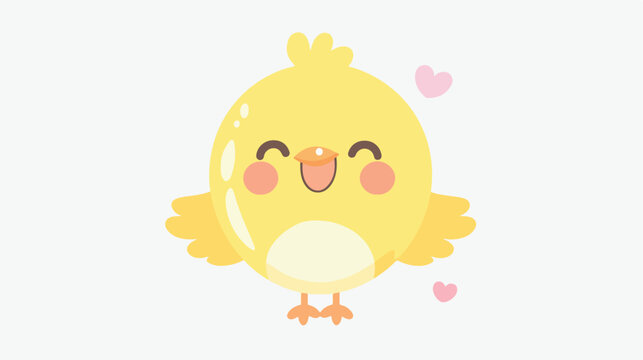 Chicken bird icon. Happy Easter. Cute cartoon kaw