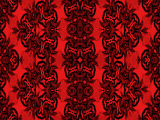Gothic-style red and black gorgeous repeating pattern