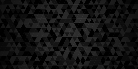 Gordijnen Modern geometric carve cube vector seamless technology black and gray angular background. Abstract geometric pattern gray Polygon Mosaic triangle Background, business and corporate background. © MdLothfor