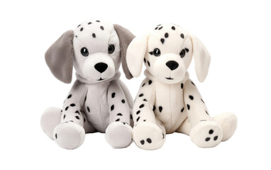 Soft Dalmatian Puppy Stuffed Toy for Hugging Isolated on white background