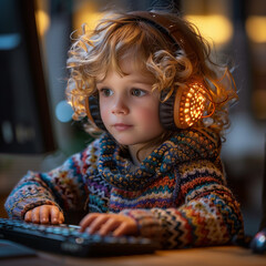 Newborn baby using new technology and social media