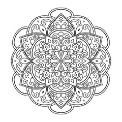 Vector outline mandala decorative and ornamental design for coloring page. vector mandala circles


