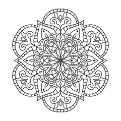Vector outline mandala decorative and ornamental design for coloring page. vector mandala circles


