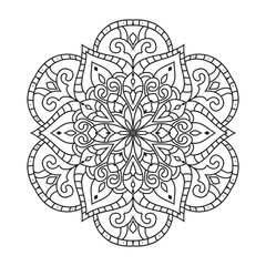 Vector outline mandala decorative and ornamental design for coloring page. vector mandala circles


