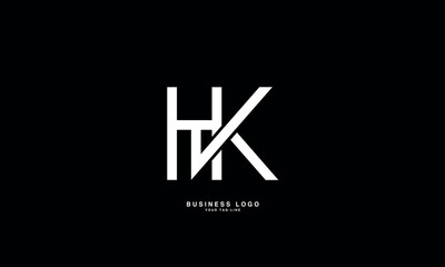 HK, KH, H, K, Abstract Letters Logo Monogram - obrazy, fototapety, plakaty
