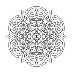 Vector outline mandala decorative and ornamental design for coloring page. vector mandala circles


